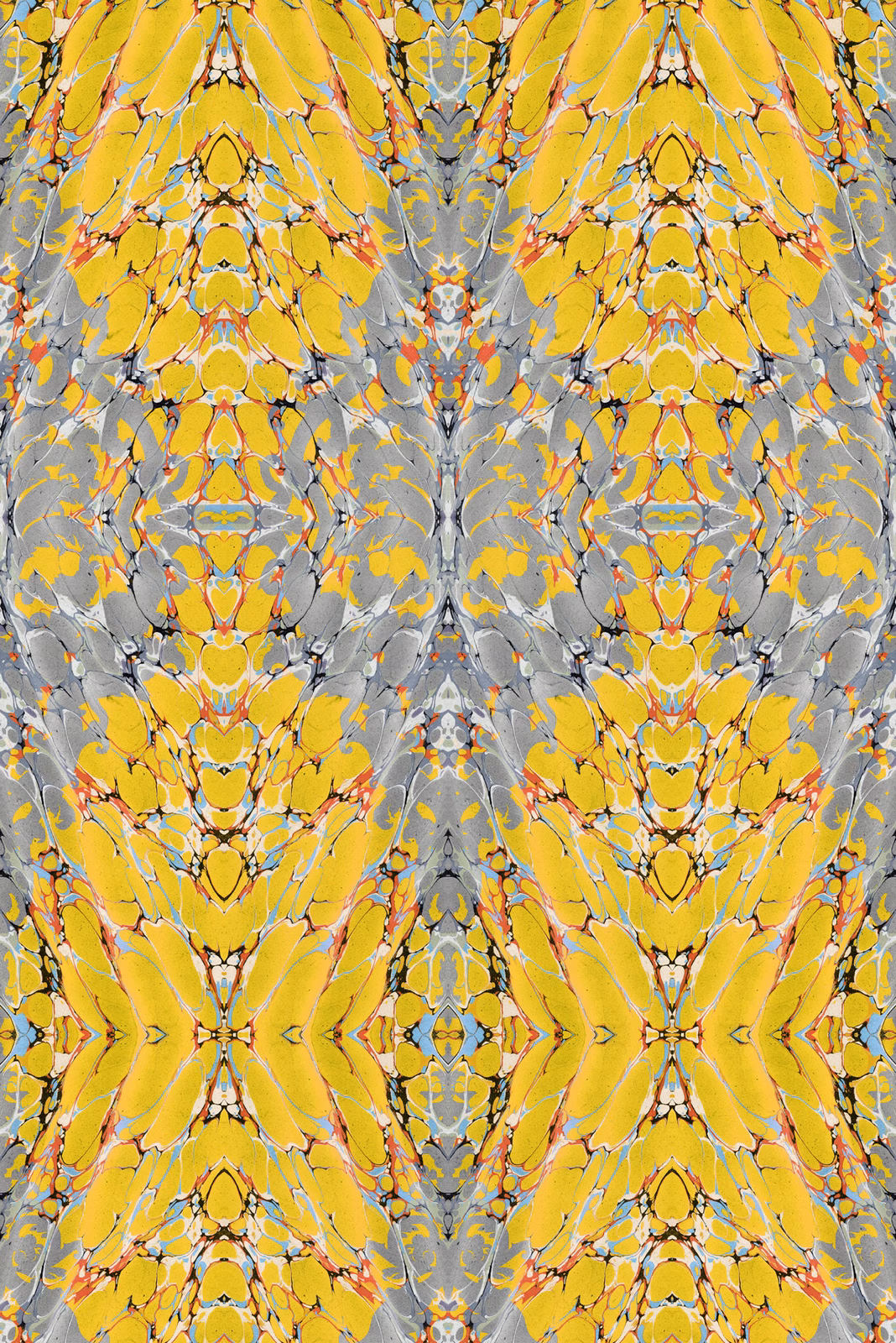 Ex Libris Wallpaper Mitra Yellow fabric