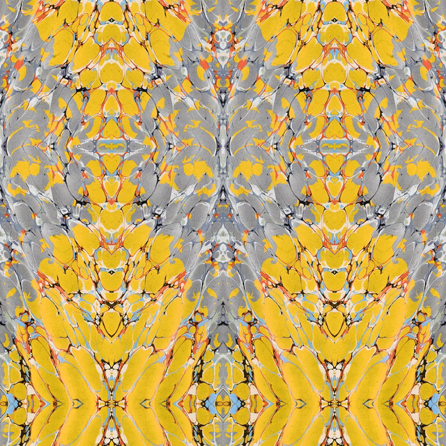 Ex Libris Wallpaper Mitra Yellow fabric