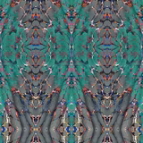 Ex Libris Wallpaper Teal on Charcoal fabric
