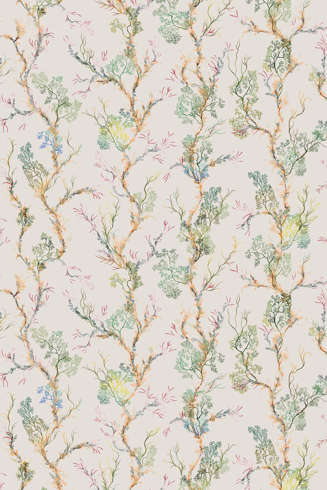 Fine Seaweed Faux Suede Wallpaper Original fabric