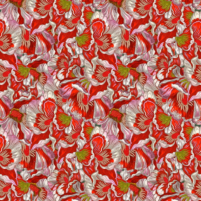 Florama Fabric Scarlet fabric