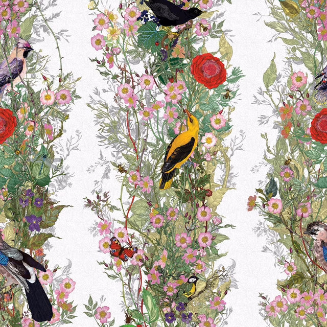 Fruit Looters Wallpaper Alabaster fabric