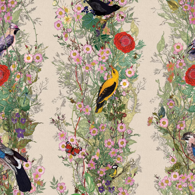 Fruit Looters Wallpaper Bone fabric