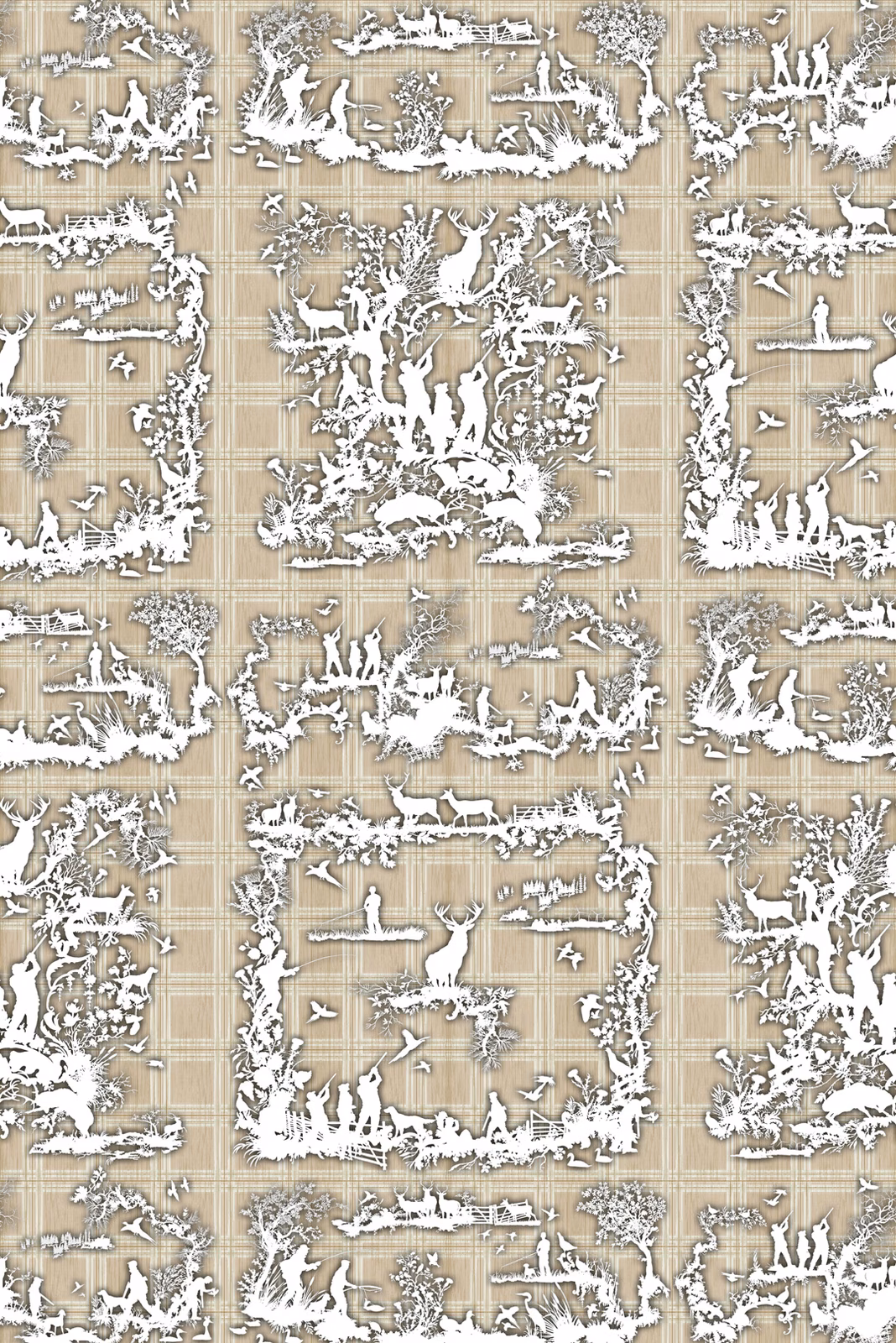 Glorious Twelfth Wallpaper Beige fabric