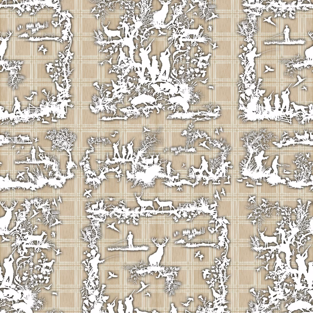 Glorious Twelfth Wallpaper Beige fabric