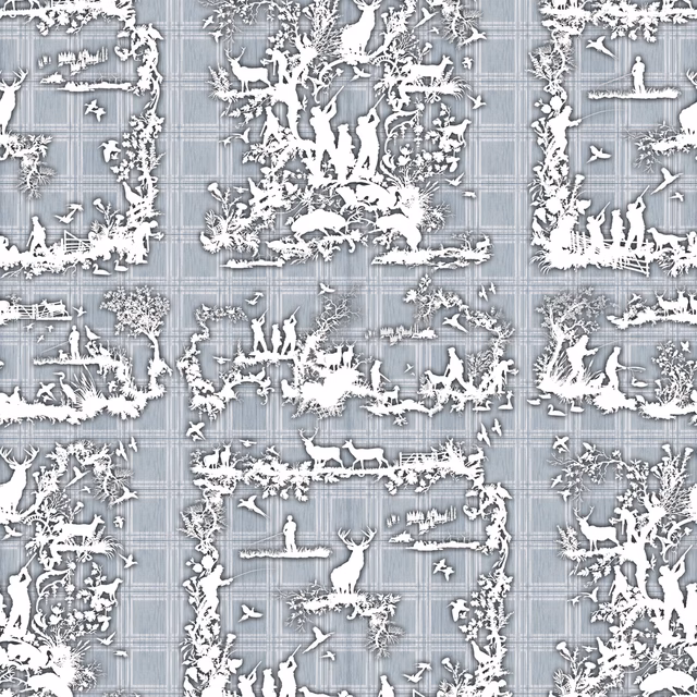 Glorious Twelfth Wallpaper Blue fabric