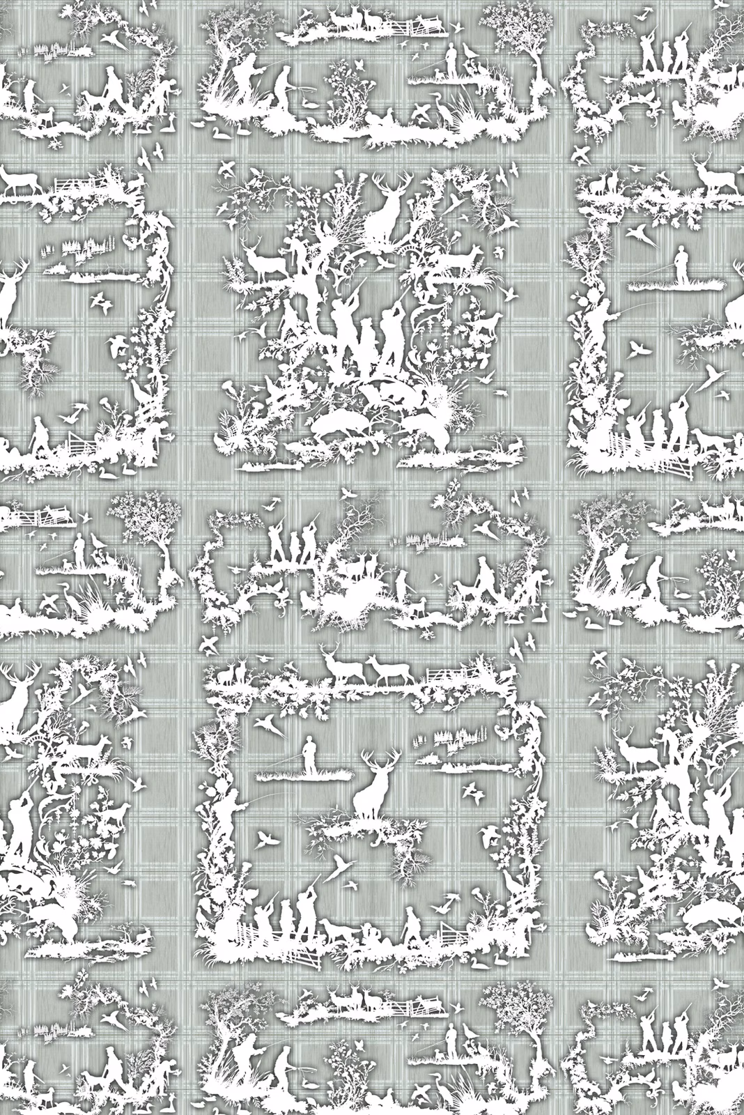 Glorious Twelfth Wallpaper Grey fabric