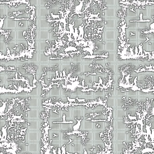 Glorious Twelfth Wallpaper Grey fabric