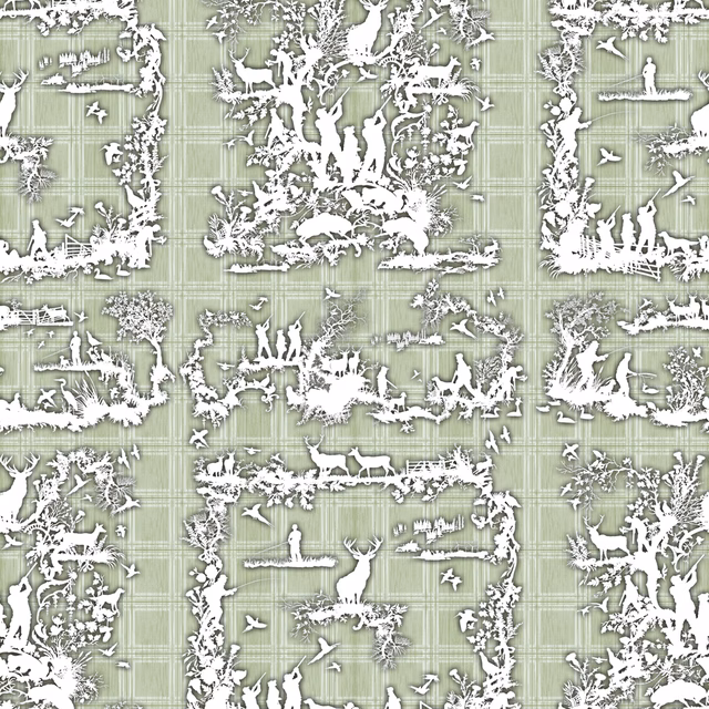 Glorious Twelfth Wallpaper Sage fabric