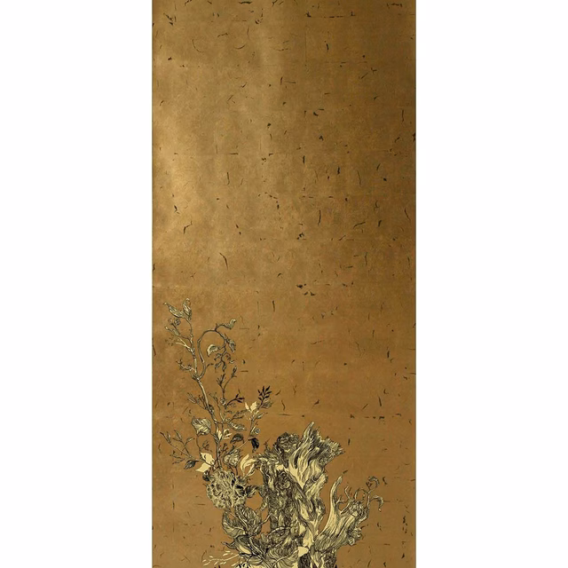 Golden Oriole Wallpaper Panel Gold Panel C2 fabric