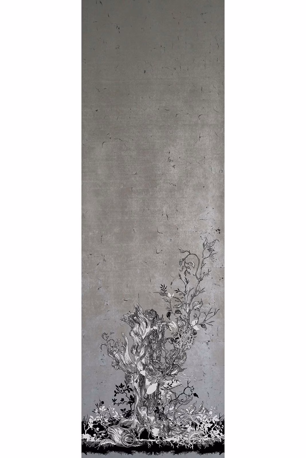 Golden Oriole Wallpaper Panel Silver Panel C1 fabric