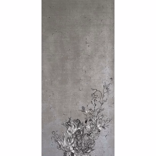 Golden Oriole Wallpaper Panel Silver Panel C1 fabric