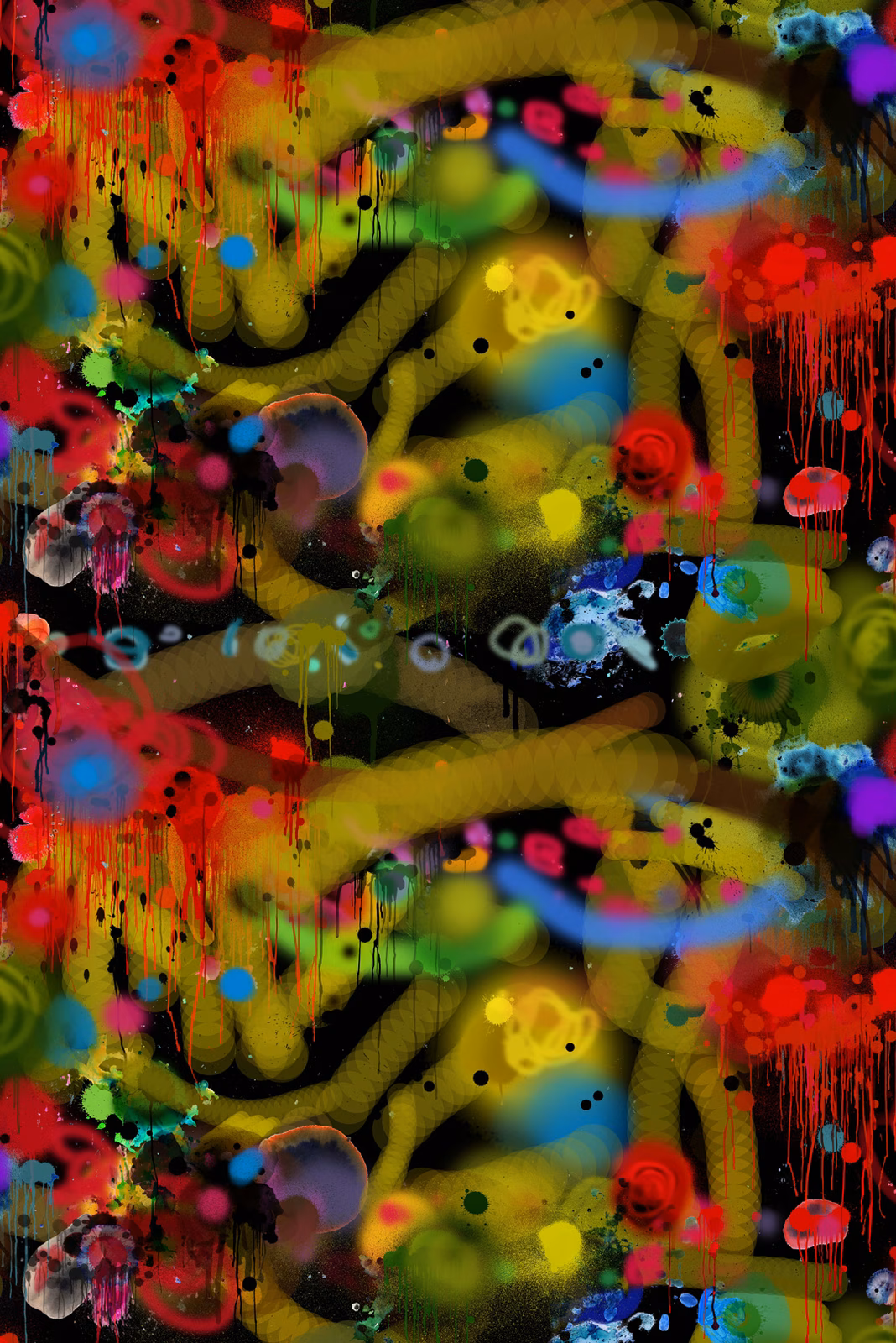 Graffiti All Over Superwide Wallpaper Black fabric