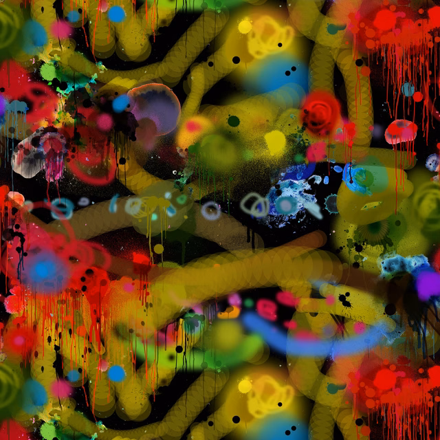 Graffiti All Over Superwide Wallpaper Black fabric