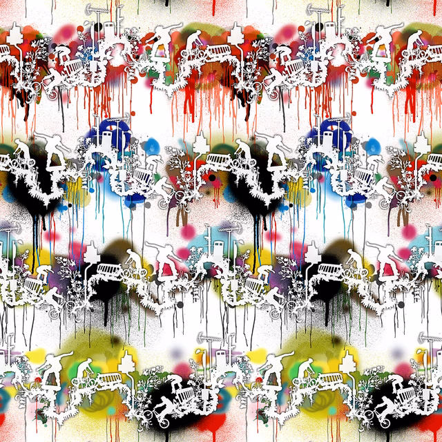 Graffiti Skaters Wallpaper fabric