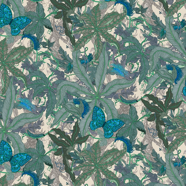 Grandifolius Wallpaper Actias fabric