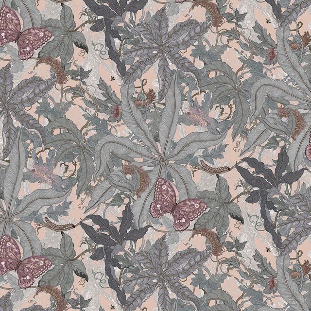 Grandifolius Wallpaper Pale Tussock fabric