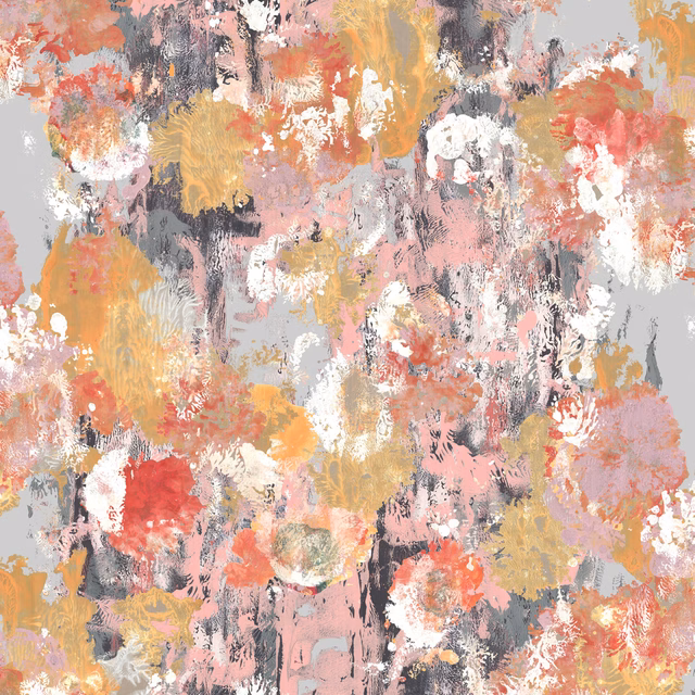 Hodge Splodge Cork Wallpaper Paradise Squash fabric