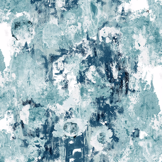 Hodge Splodge Cork Wallpaper Steamroller Blue fabric