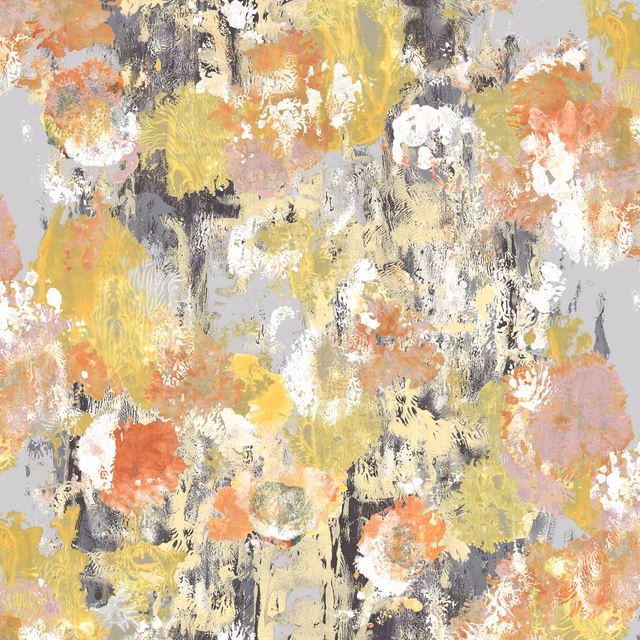 Hodge Splodge Cork Wallpaper Yellow Crush fabric