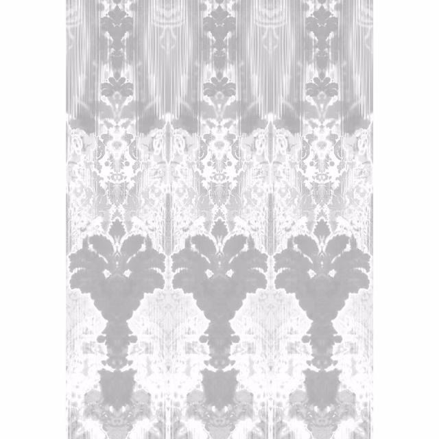 Ikat Damask Wallpaper Panels Greys fabric