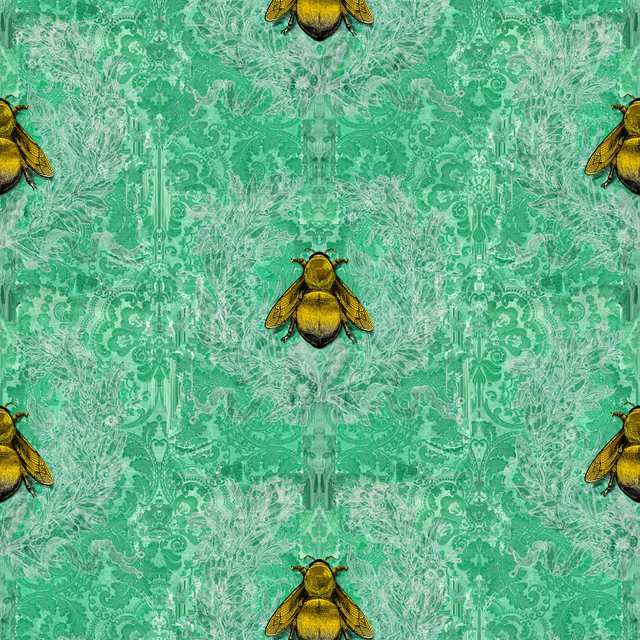 Imperial Apiary Wallpaper Green fabric