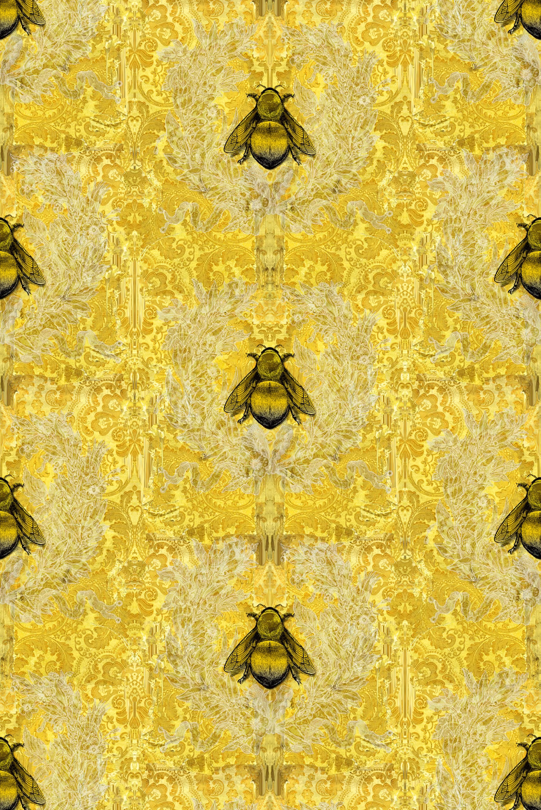 Imperial Apiary Wallpaper Yellow fabric