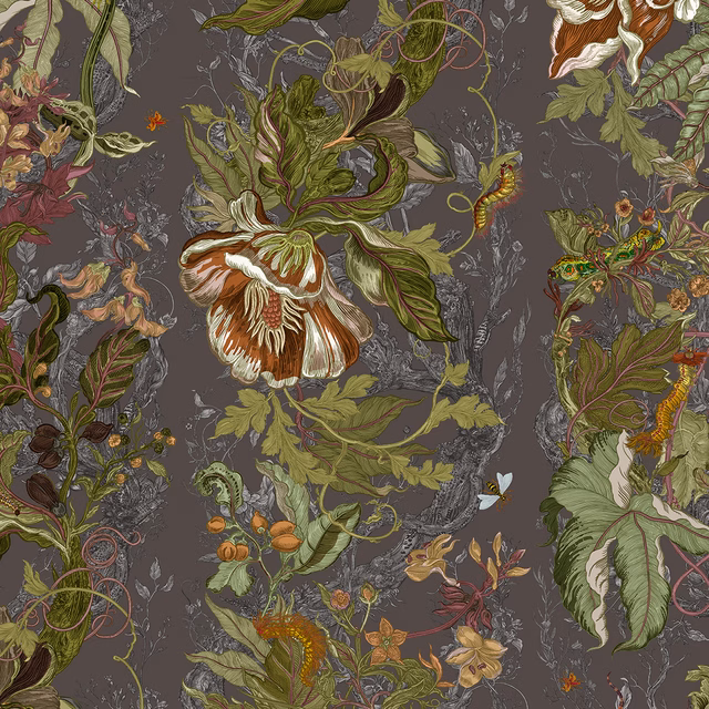 Indie Jungle Wallpaper Clove fabric