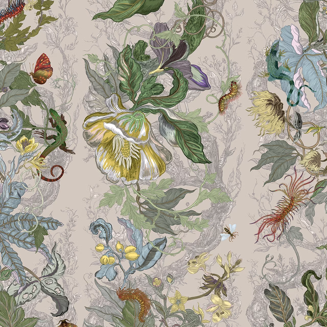Indie Jungle Wallpaper Shoebill fabric