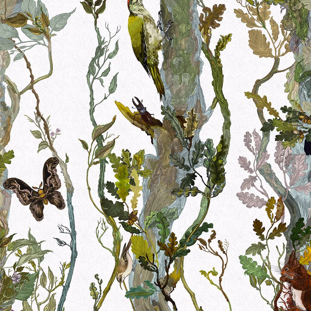 Indie Wood Wallpaper Alabaster fabric