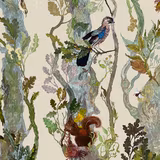 Indie Wood Wallpaper Bone fabric