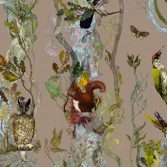 Indie Wood Wallpaper Campbell Duck fabric