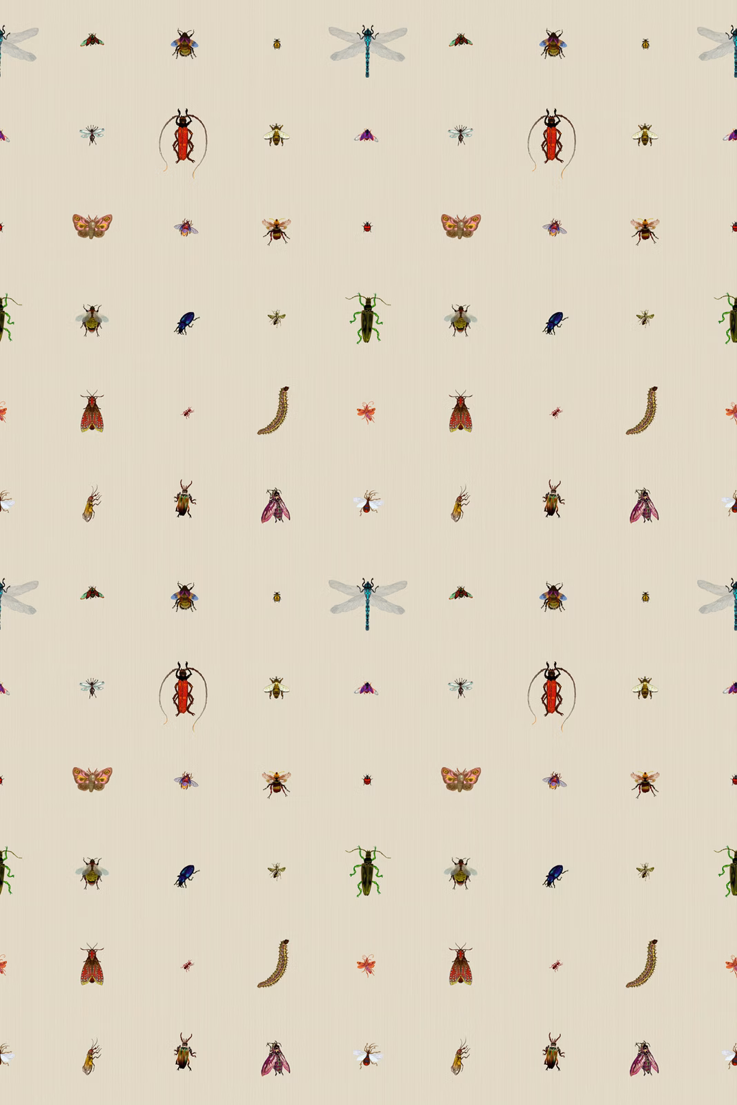 Insect Grid Wallpaper Antique fabric