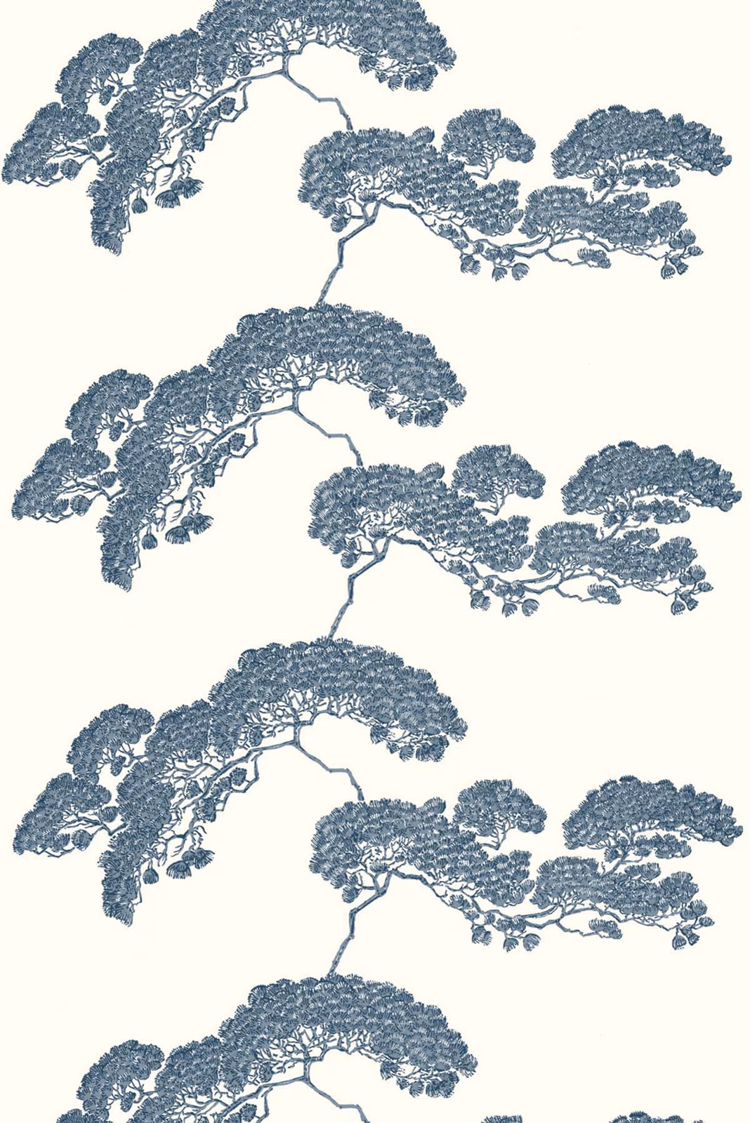 Japanese Tree Fabric Dark Blue fabric
