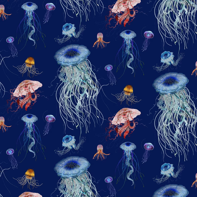 Jellyfish Foil Wallpaper fabric