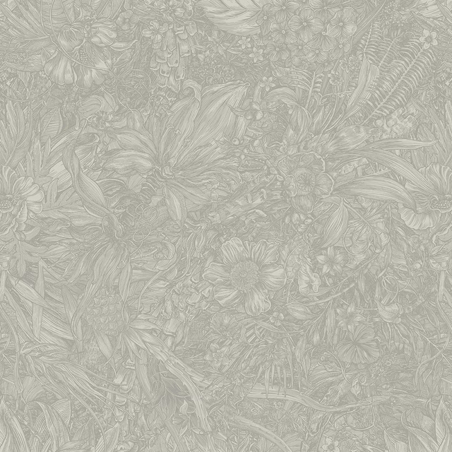 Jungle Tangle Superwide Wallpaper Dusted Sage fabric