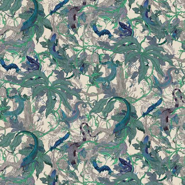 Lacerta Wallpaper Actias fabric