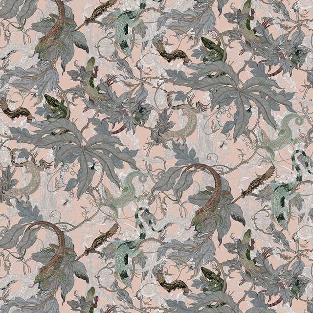 Lacerta Wallpaper Pale Tussock fabric