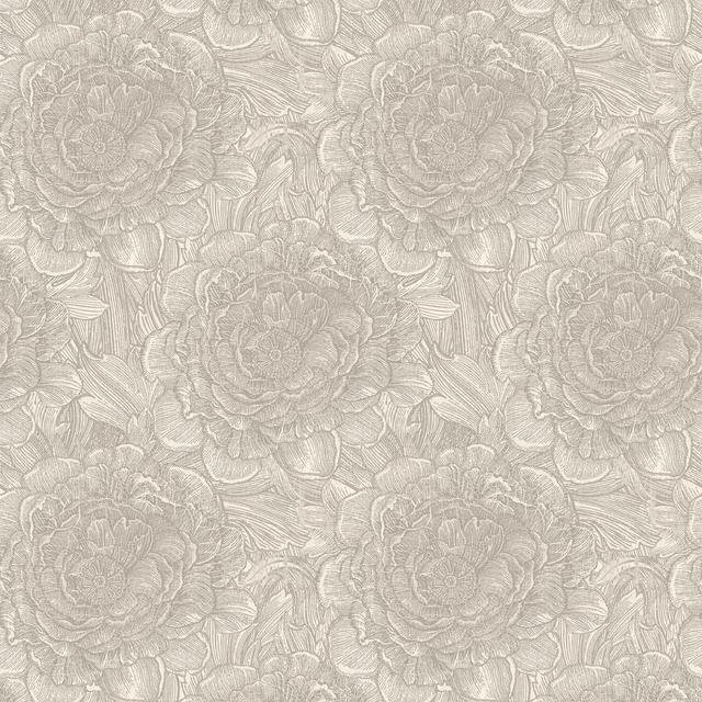 Large Tudor Rose Wallpaper Stone fabric
