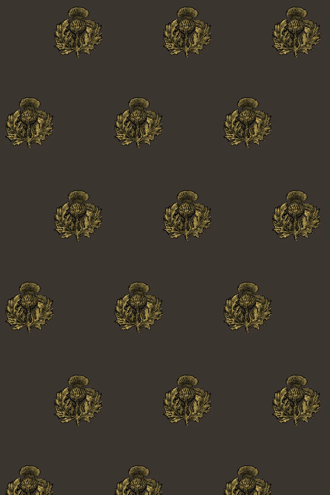 Little Thistle Velvet Fabric Black & Pale Gold on Mole fabric