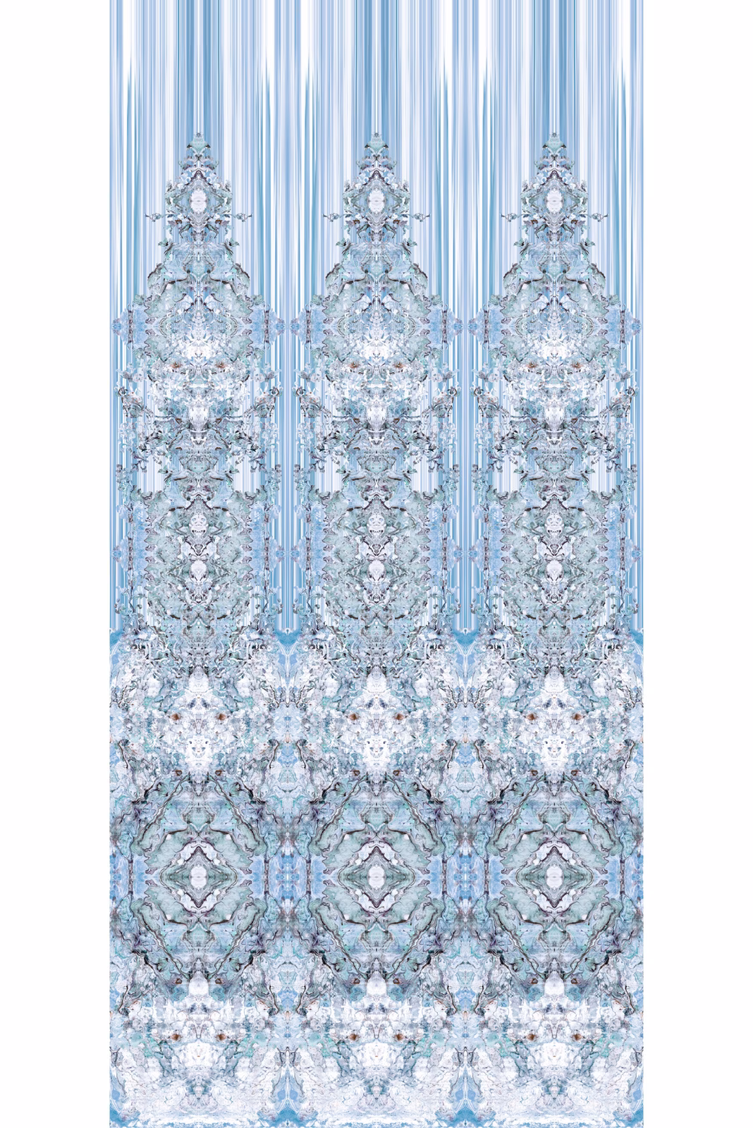 Marble Damask Wallpaper Panels Blues fabric