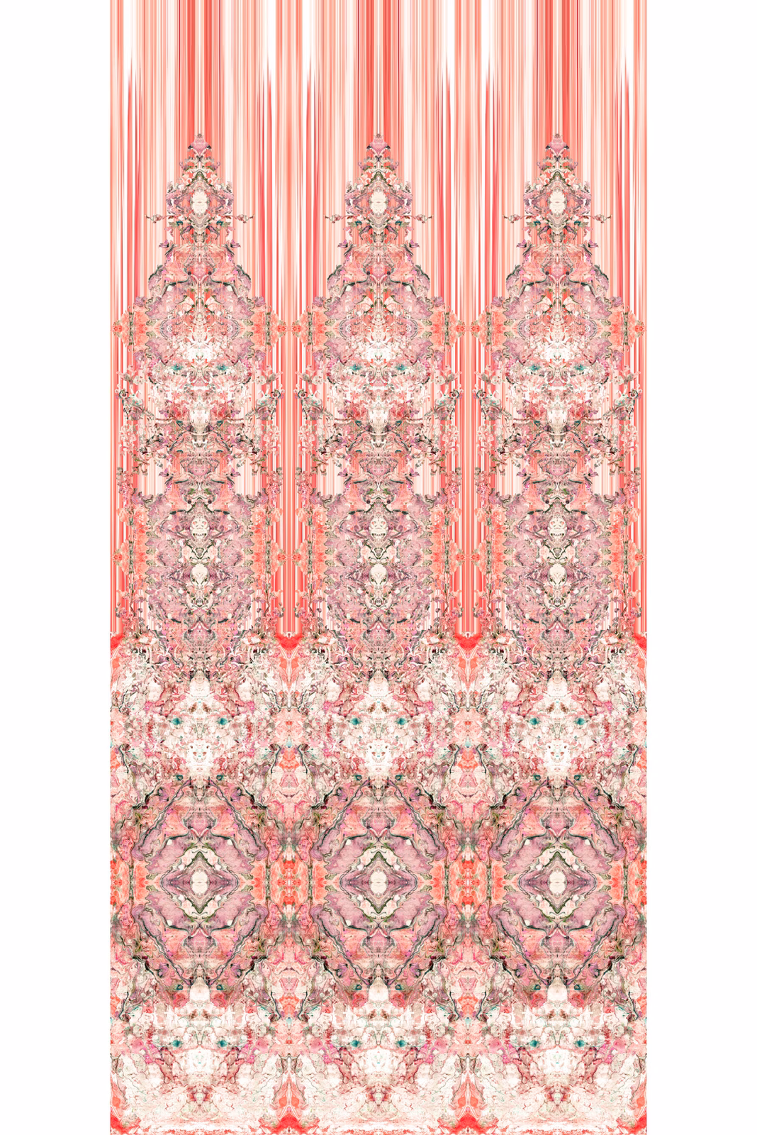 Marble Damask Wallpaper Panels Reds fabric