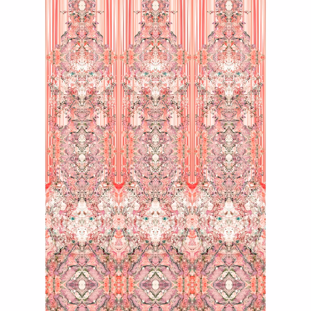 Marble Damask Wallpaper Panels Reds fabric