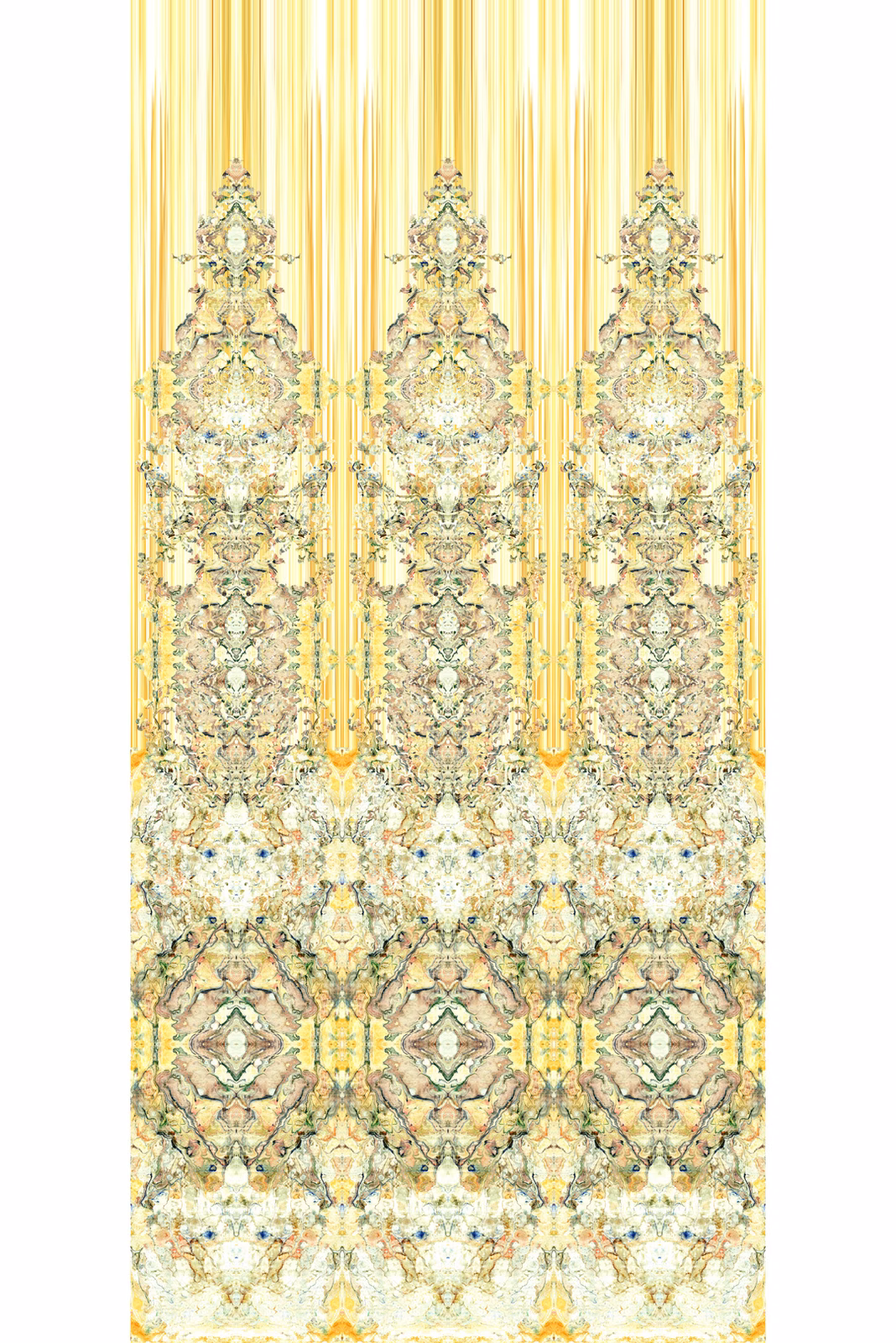 Marble Damask Wallpaper Panels Yellows fabric
