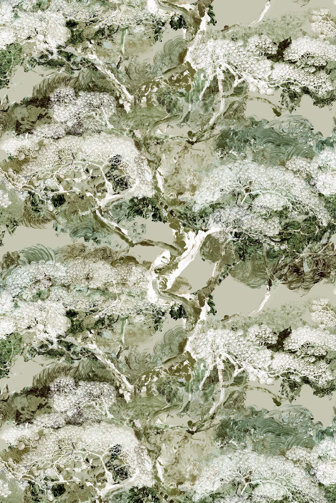 Matzu Tree Fabric Sage Smirch fabric
