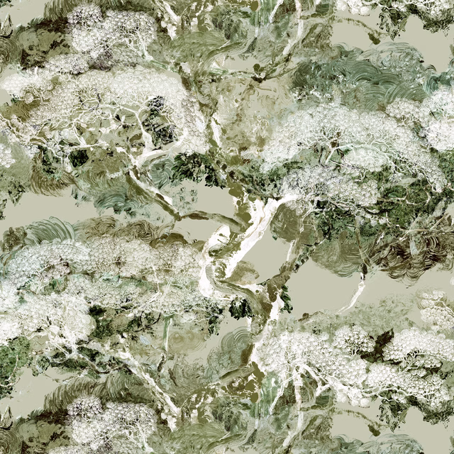 Matzu Tree Fabric Sage Smirch fabric