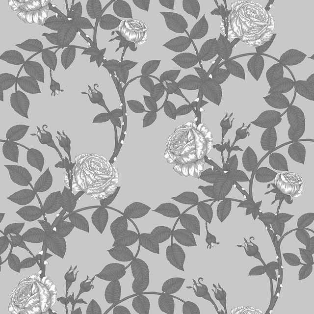 McGegan Rose Fabric Grey fabric