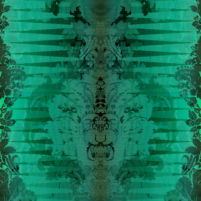 Moire Damask Foil Wallpaper Oz Green fabric