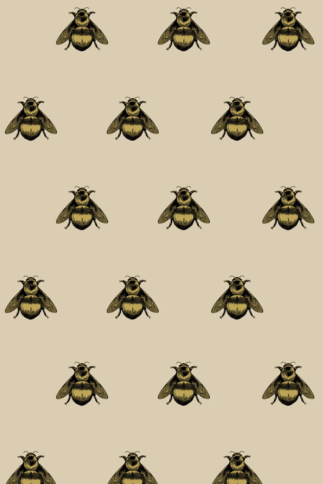 Napoleon Bee Fabric Black & Pale Gold fabric