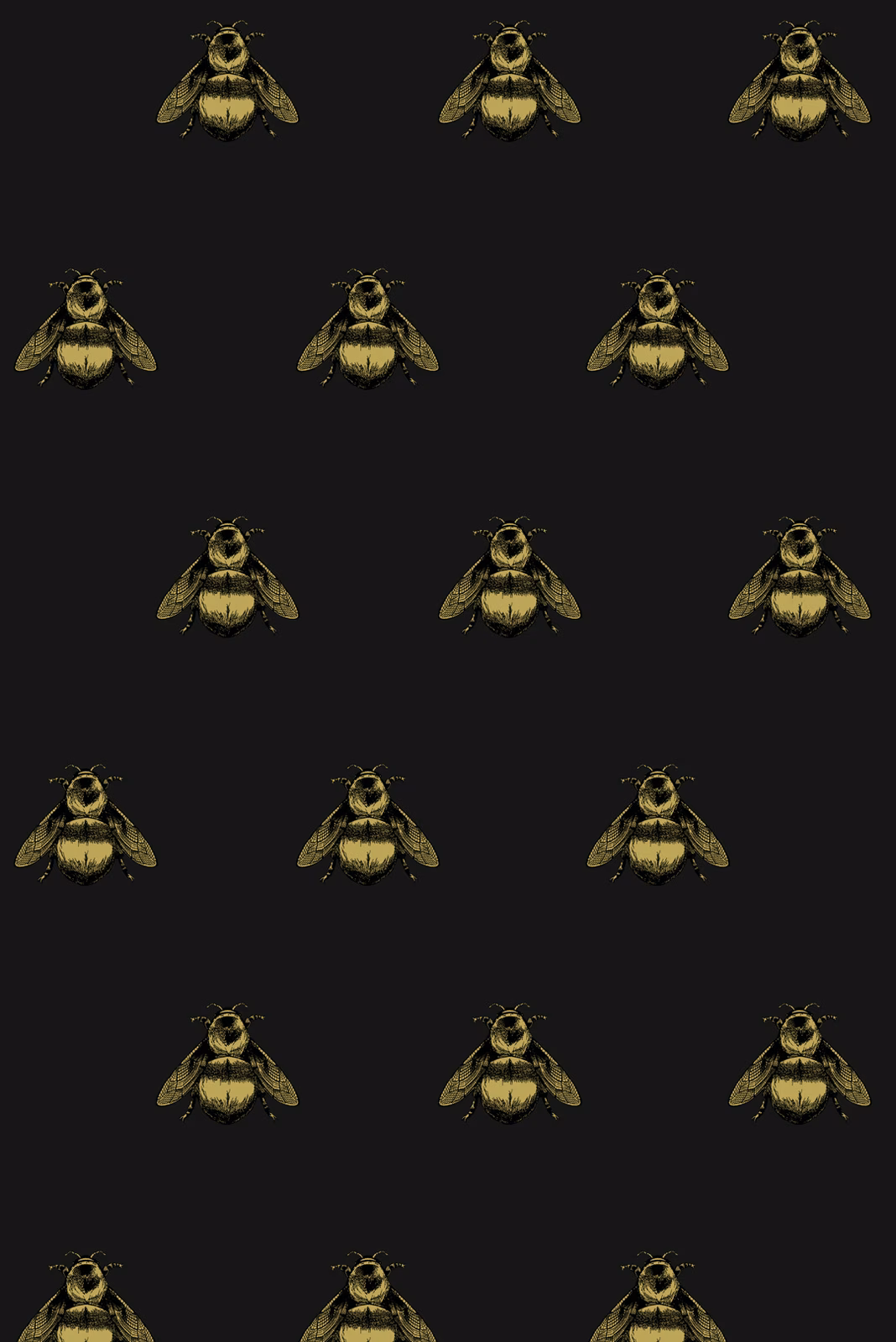 Napoleon Bee Velvet Fabric Black & Pale Gold on Black fabric
